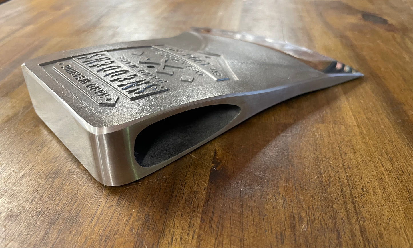 Series 3 Knockabout axe head and leather cover. No handle.