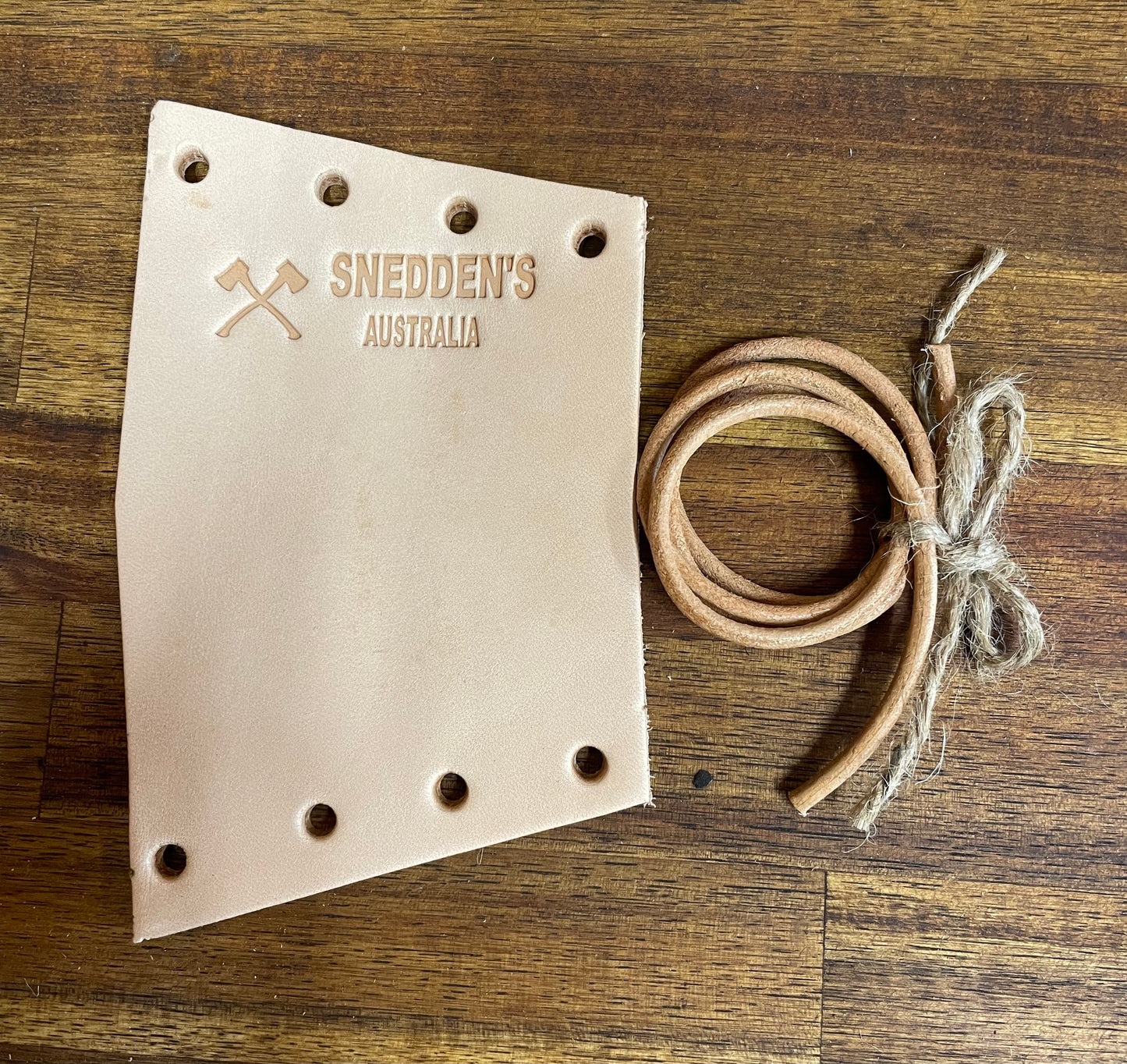 Razorback Hatchet handle protector. Natural leather DISCONTINUED LINE