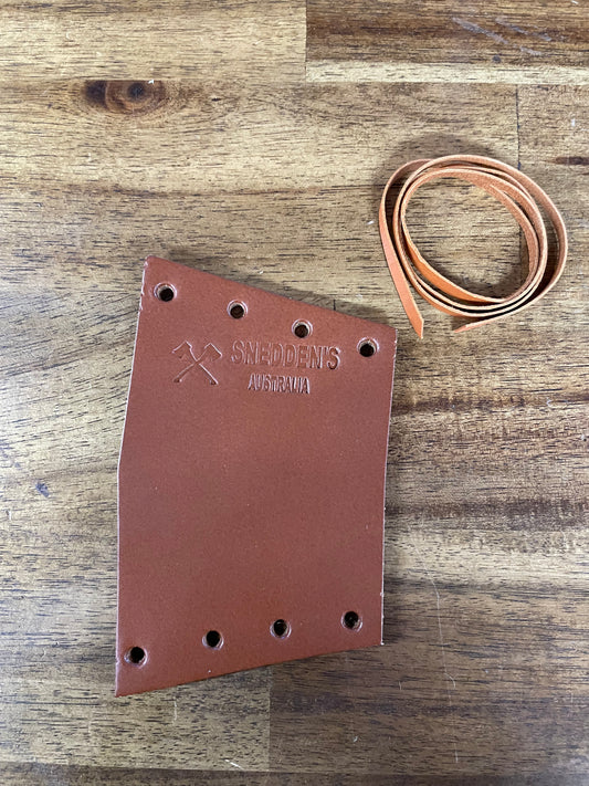 Razorback Hatchet handle protector. Tan leather DISCOUNTED DISCONTINUED COLOUR