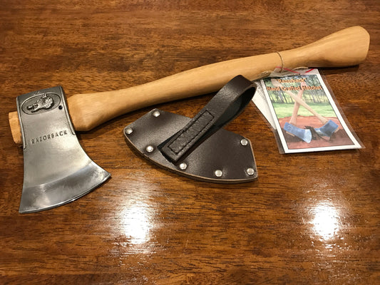 Razorback Handcrafted Hatchet - Including Brown Leather Cover