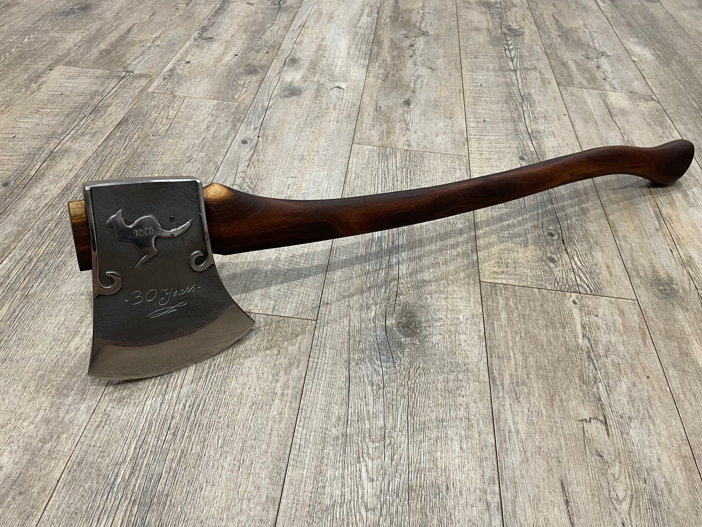 Series 1 Knockabout Axe number 1000 Engraved with 30 Years Gidgee Wood Handle