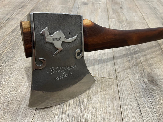 Series 1 Knockabout Axe number 1000 Engraved with 30 Years Gidgee Wood Handle