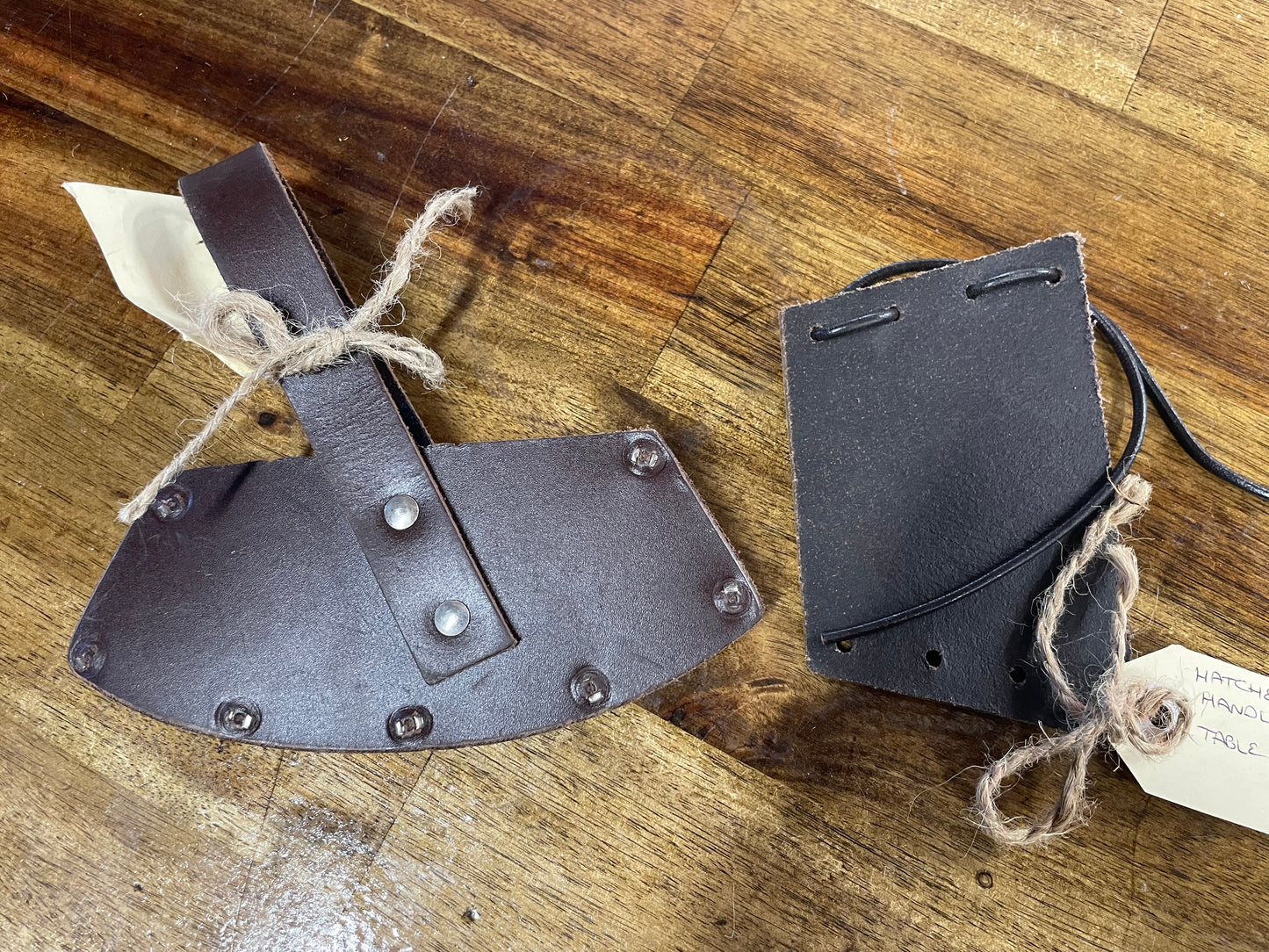 Hatchet Leather Cover and handle protector set. Brown USED