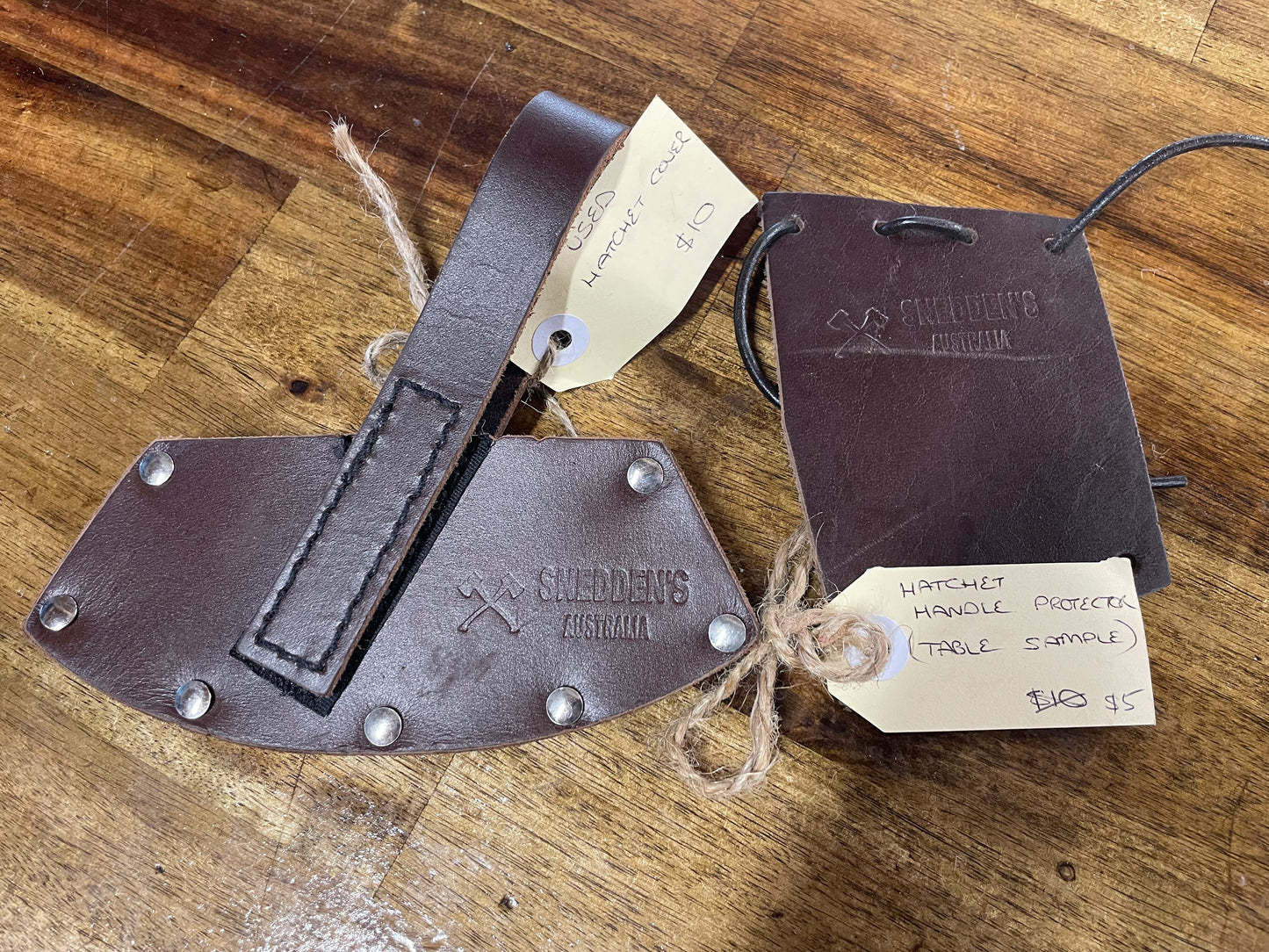 Hatchet Leather Cover and handle protector set. Brown USED