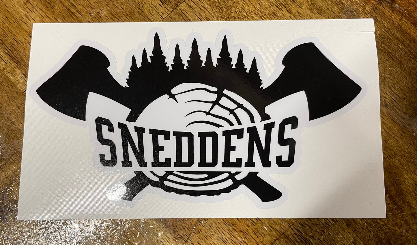 Snedden's Fencing Products Stickers - Black on White Background
