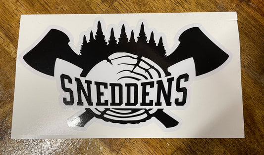 Snedden's Fencing Products Stickers - Black on White Background