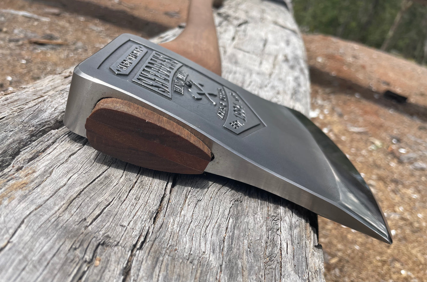 Series 3 Knockabout Axe with 700mm spotted gum handle 2.1kg. including leather cover