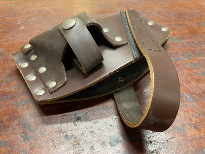 Knockabout / Race Axe Cover holds sharpening stone pouch - BROWN Leather DISCONTINUED DEMO MODEL