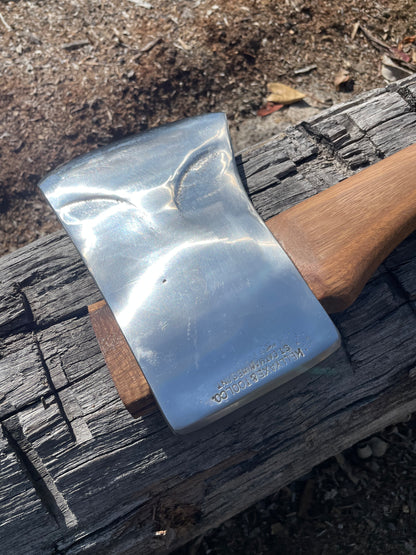 RA062 Reconditioned Kelly St Catharines Made in Canada axe with 800mm spotted gum handle
