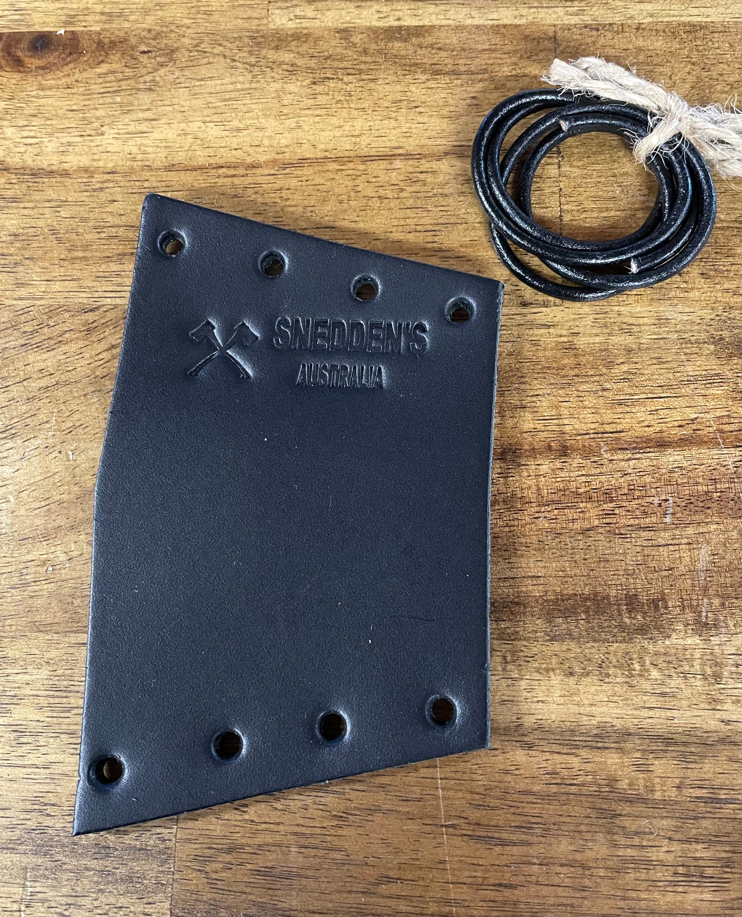 Razorback Hatchet handle protector. Black leather
