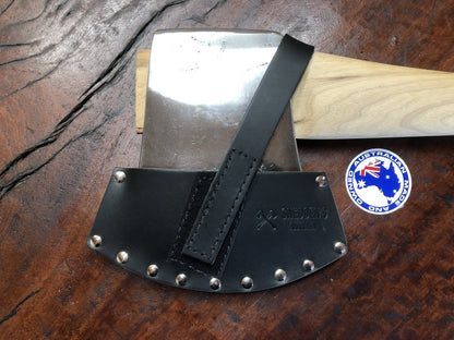 AXE COVER LEATHER DESIGNED FOR VINTAGE AXES/MID SIZE BLACK
