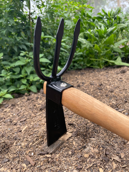 Garden Hoe / Fork Hand Tool - Black painted finish