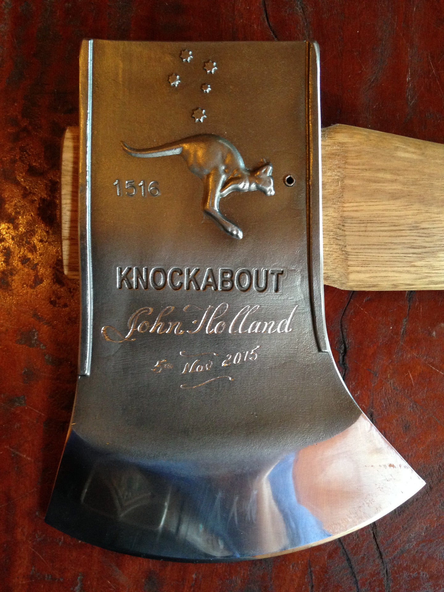 Series 2 Knockabout Axe with spotted gum handle 2.1kg. including leather cover SOLD OUT