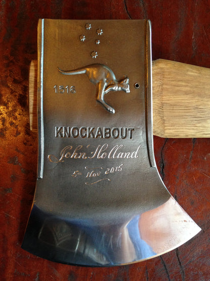 Series 2 Knockabout Axe with spotted gum handle 2.1kg. including leather cover