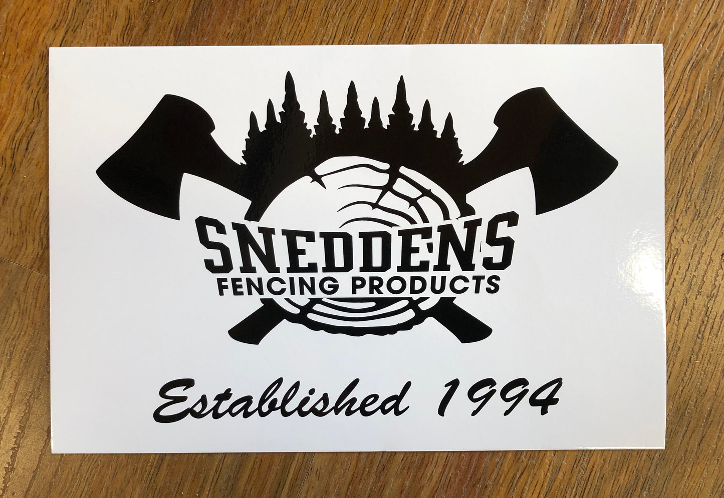 Snedden's Fencing Products Stickers - Black on White Background